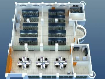 海南某衛(wèi)生局直觀(guān)機(jī)房，3D機(jī)房監(jiān)控界面設(shè)計(jì)