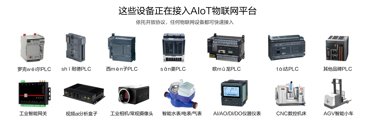 這些工業(yè)生產(chǎn)設(shè)備、PLC設(shè)備、工業(yè)網(wǎng)關(guān)、儀表儀器等正在接入物聯(lián)網(wǎng)平臺(tái)