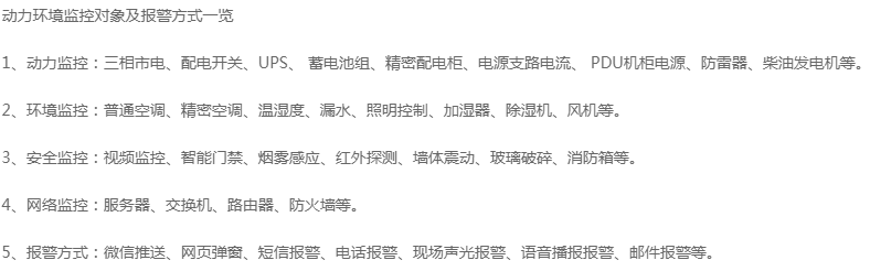 小型機房監(jiān)控對象